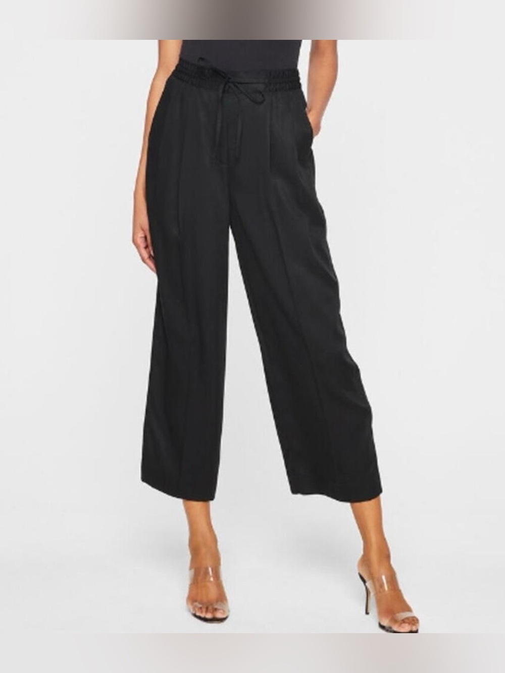 Club Monaco Signature Elasticated Trouser Pants Black Size XS Quiet Luxury Chic
